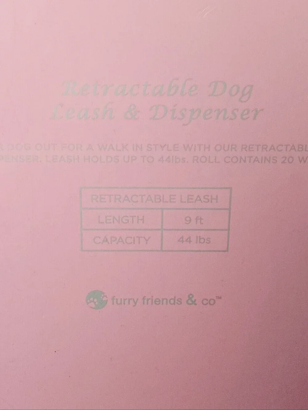 Pink Houndstooth Retractable Dog Leash Dispenser Set NIB